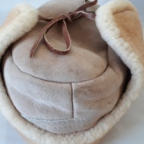 100% Sheepskin Trapper Hat Leather & Fur Hat Men's Winter Cold Snow Hats - Picture 4 of 10